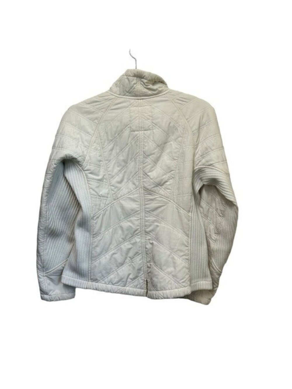 Prana S Diva Jacket Quilted Lightweight Full Zip Snap Sherpa Lined Cream White - Picture 3 of 9